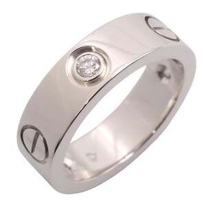 CARTIER 18k Silver Diamond Love Ring